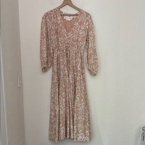 Erin Fetherston for Anthropologie floral pink boho maxi dress size small